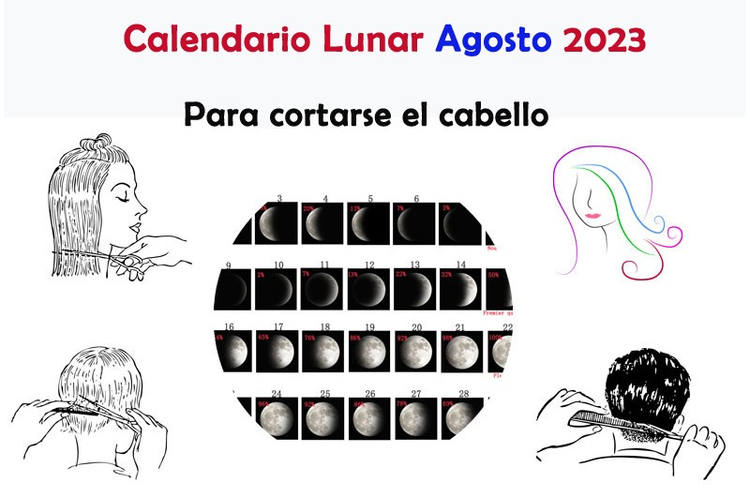 Calendario Lunar Agosto 2023 para Cortarse el Cabello